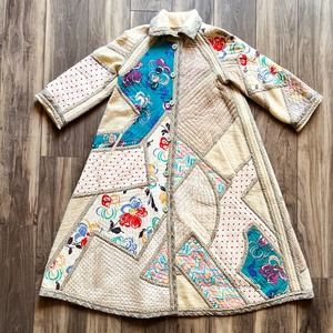 Koos Van Den Akker Vintage Women’s Maxi Coat Patchwork Quilted 80s NYC Sz Small